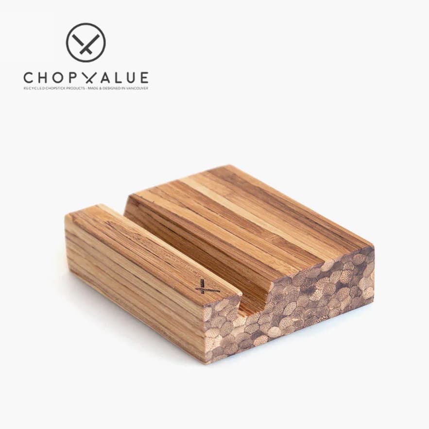ChopValue Upcycled Bamboo Desk Phone Stand — View 1