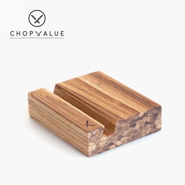 ChopValue Upcycled Bamboo Desk Phone Stand — View 1