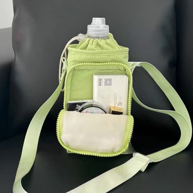 Sip & Stow Nylon Bottle Sling Bag with Storage — View 5