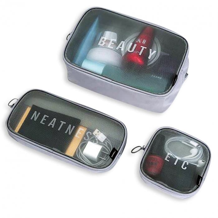 3-in-1 Mesh Travel Pouch Set for Packing Essentials — View 1