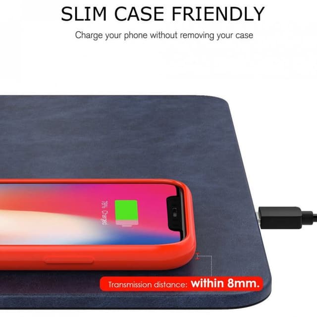 Qi Wireless Charging Mousepad with PU Leather Surface — View 4