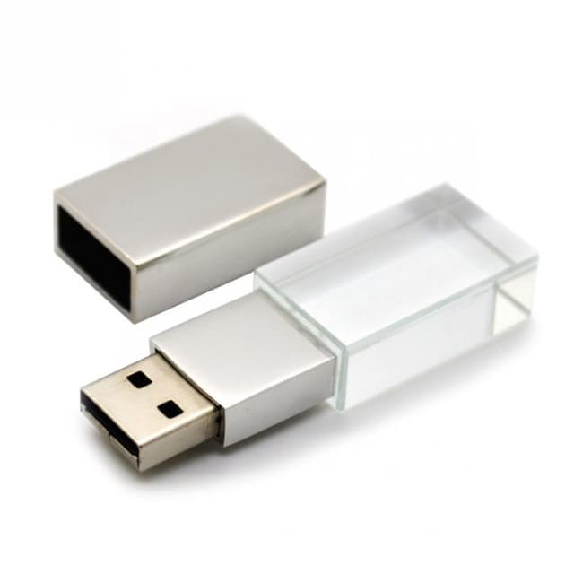 Metallic USB Flash Drive with Keyring Attachment for Branding — View 3