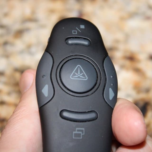 Ergonomic Wireless Presenter Remote with Built-In Laser Pointer for Slides — View 2