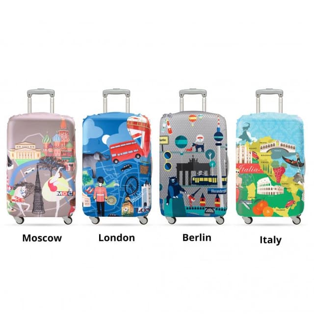 LOQI Water-Resistant Spandex Luggage Cover for Travel — View 3