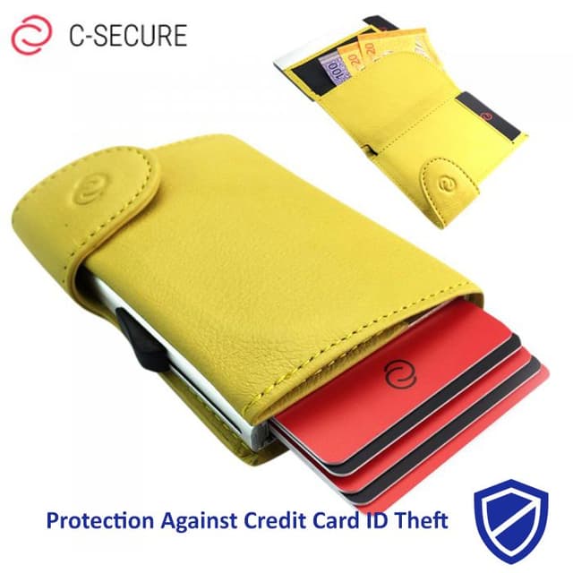 C-SECURE Aluminium RFID Cardholder with Italian Leather Wallet — View 1