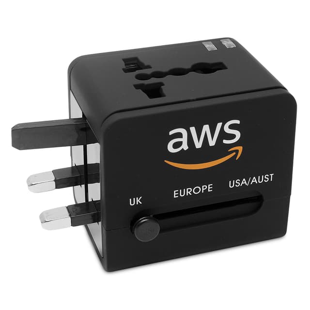 Compact Cube Travel Adaptor with Dual USB — Covers 150 Countries — View 3
