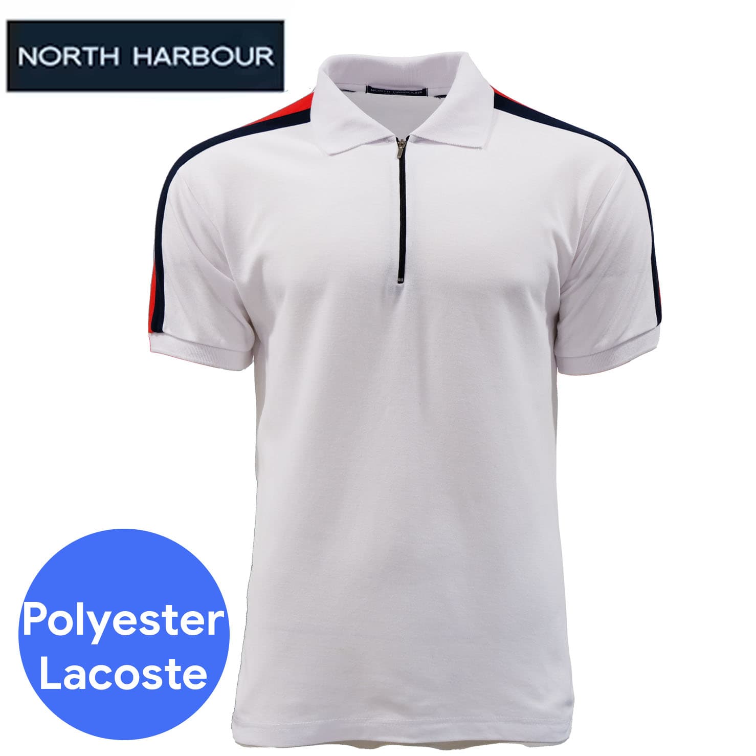 Cotton-Polyester Polo Shirt with Contrast Shoulder Panel Design — View 1
