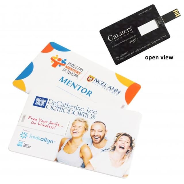 Metallic USB Flash Drive with Keyring Attachment for Branding — View 4