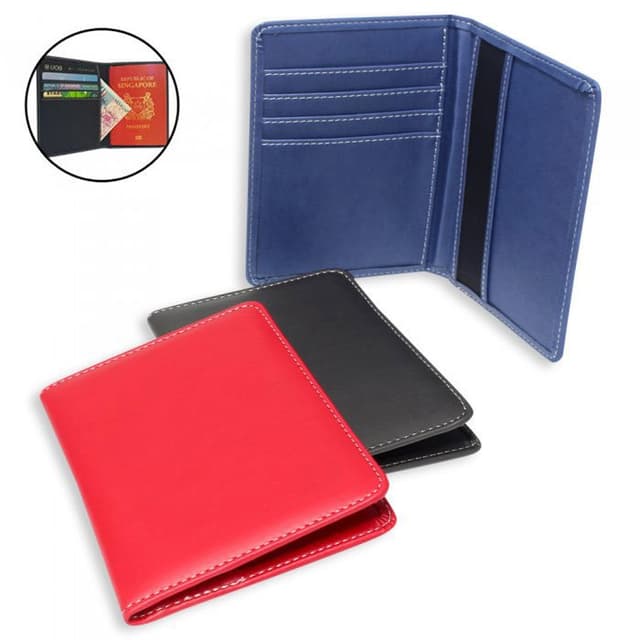 Smooth PU Leather Passport Cover with Card Slots — View 1