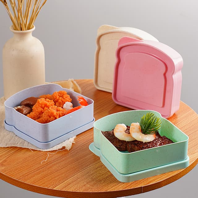 Eco Wheat Straw Lunch Box for On-the-Go Meals — View 4