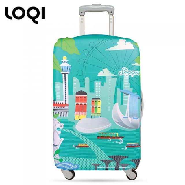 LOQI Water-Resistant Spandex Luggage Cover for Travel — View 1