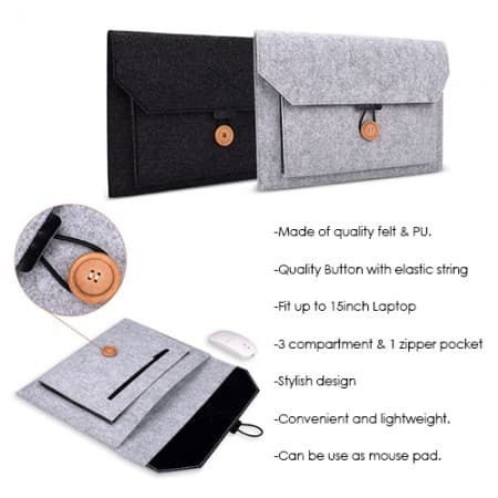 13 inch Premium Felt and PU Leather Macbook Sleeve — View 4