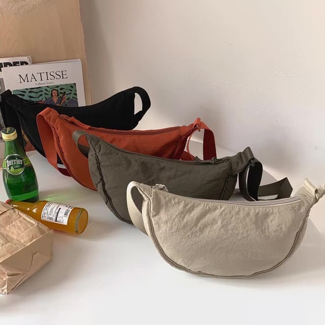 Half Moon Crossbody Sling Bag Water-Resistant Oxford — View 3