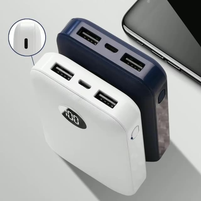 10000mAh Pocket-Size Power Bank with LED Display and Dual USB — View 3