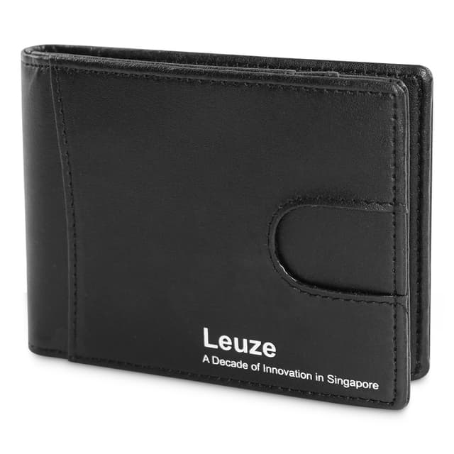 RFID Blocking Slim Leather Bifold Wallet with Pull-Strap Access — View 4