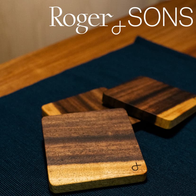 Roger and Sons Reclaimed Wood Square Coaster for Desks — View 1