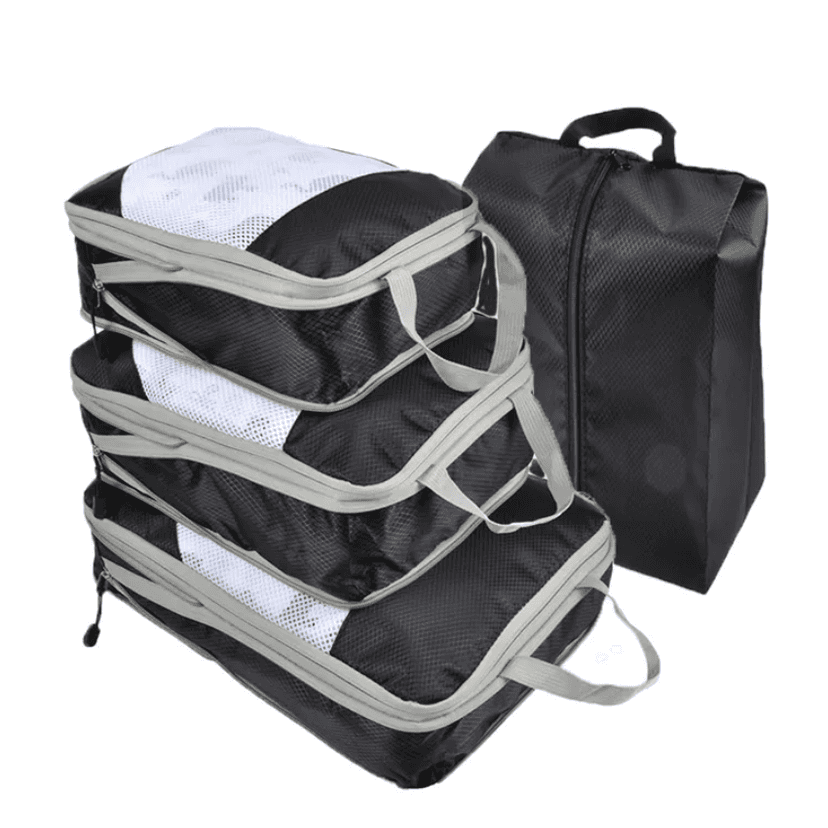 4-Piece Compression Travel Packing Cube Set — Water-Repellent Nylon — View 1