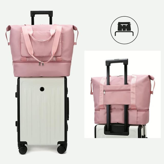 Foldable Travel Duffel Bag with Shoe Compartment — View 3