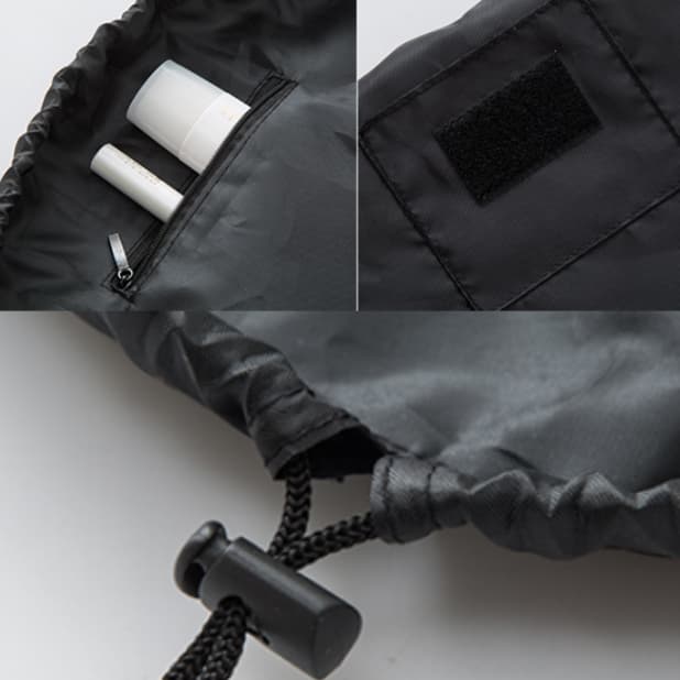 Foldable Drawstring Toiletry Pouch That Lays Flat for Travel — View 3
