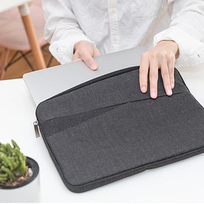 14 inch Water-Repellent Polyester Laptop Pouch with Pockets — View 2