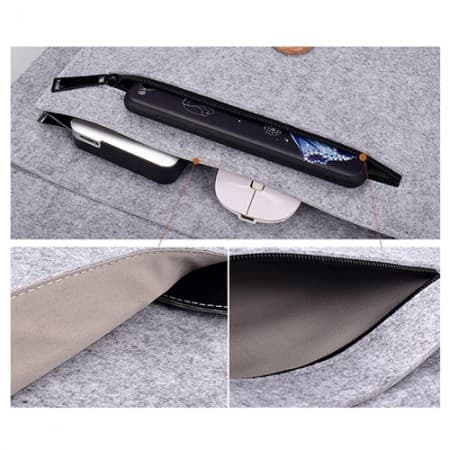 13 inch Premium Felt and PU Leather Macbook Sleeve — View 3