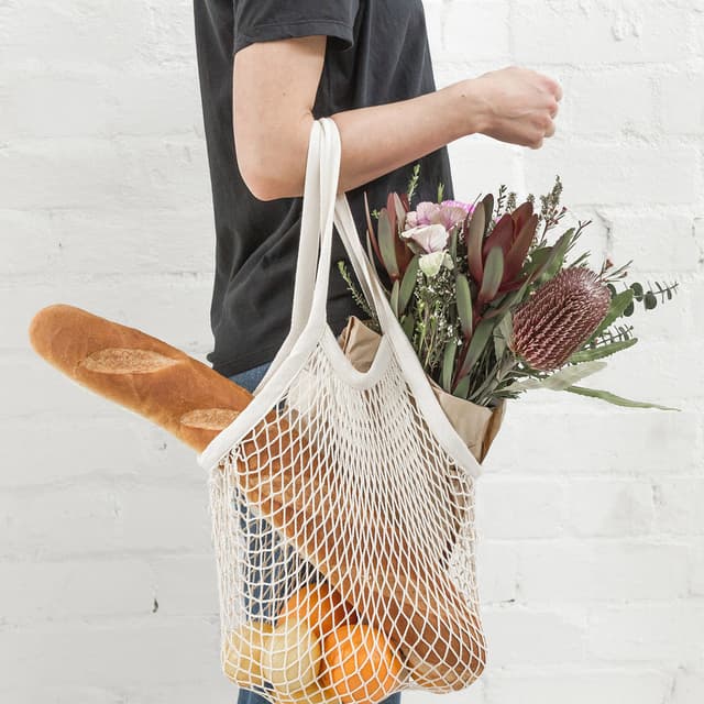 Foldable Cotton Mesh Produce and Grocery Bag for Shopping — View 2