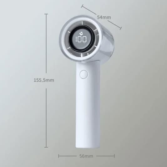 Portable Turbo Handheld Fan with Digital Display and 100 Speed Settings — View 4