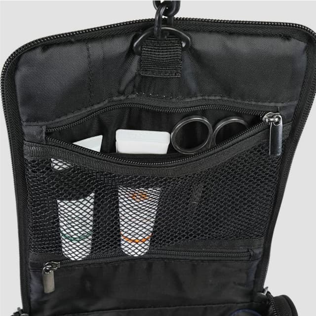 Hanging Nylon Toiletry Pouch with Hook for Business Travel — View 4