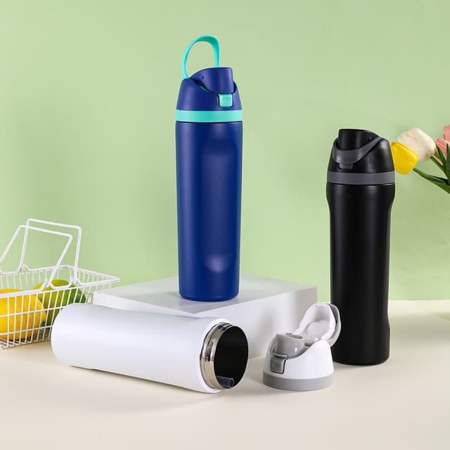 700ml Insulated Dual-Sip Water Bottle with Straw and Spout — View 5