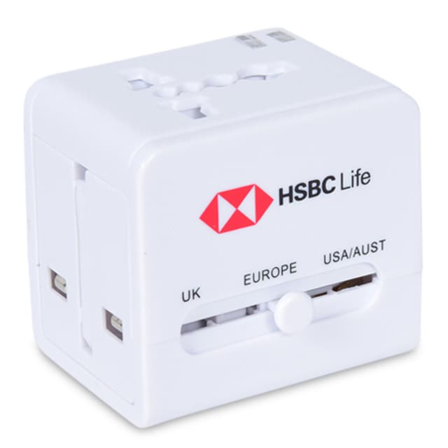 Compact Cube Travel Adaptor with Dual USB — Covers 150 Countries — View 2