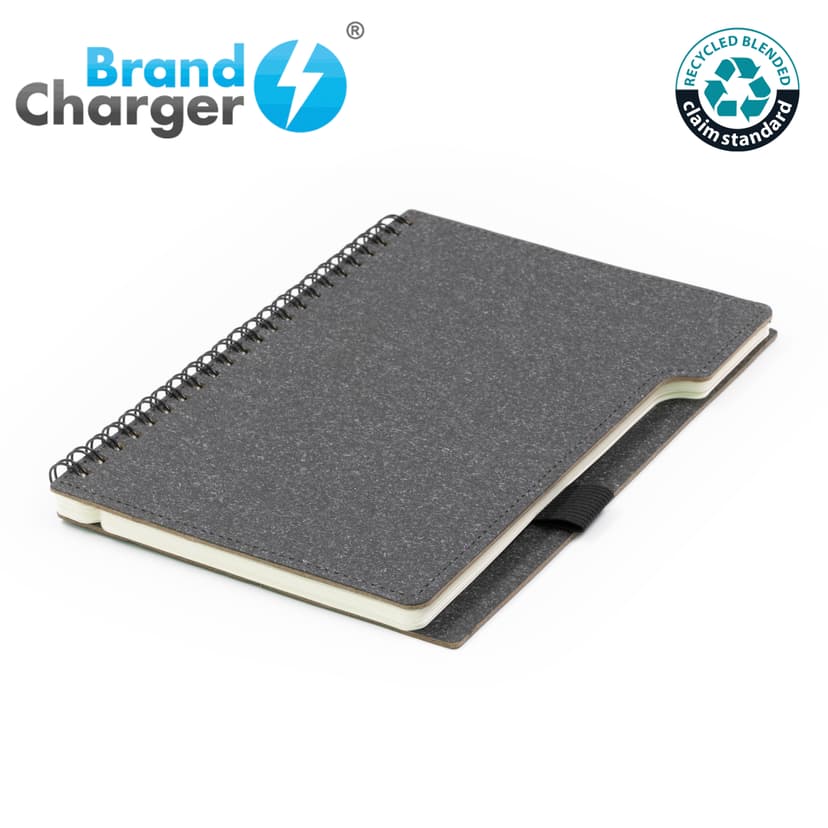 A5 Recycled Paper Spiral Notebook — 140 Pages Eco-Friendly Corporate Gift — View 1