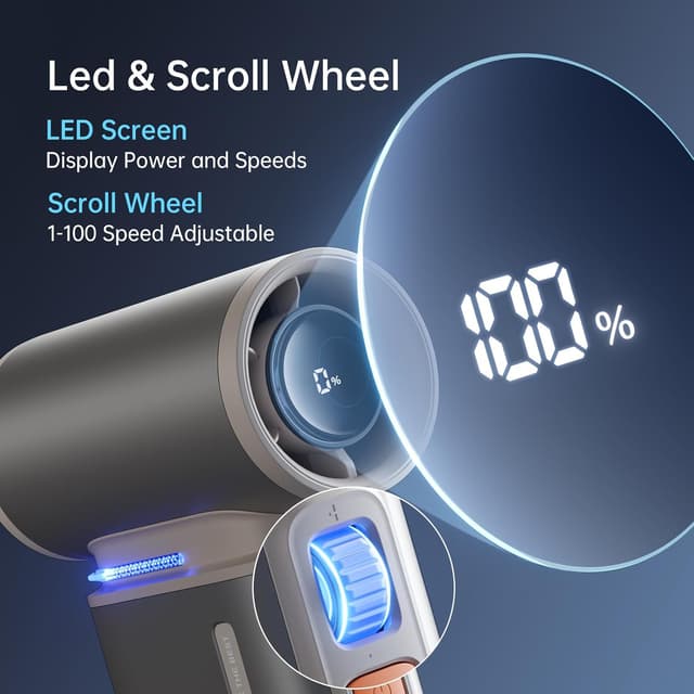 Jisulife Ultra 9000mAh Rechargeable Handheld Fan — View 3