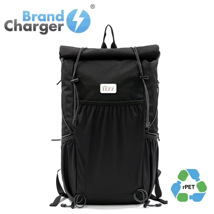 Recycled PET Laptop Backpack with Padded 16-Inch Compartment — View 1