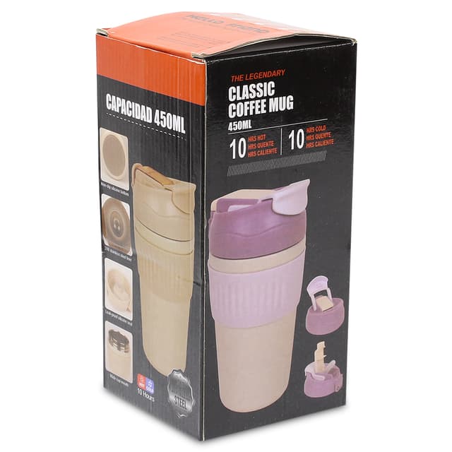 450ml Stainless Steel Insulated Tumbler with Straw and Spill Lock — View 5