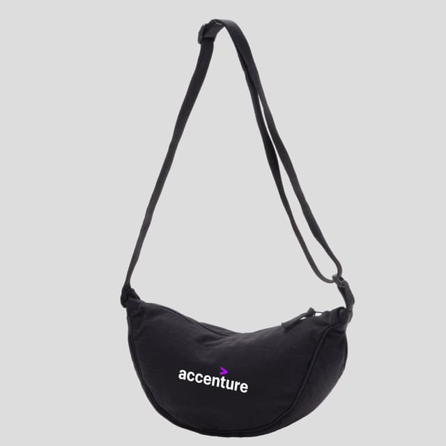 Half Moon Crossbody Sling Bag Water-Resistant Oxford — View 1