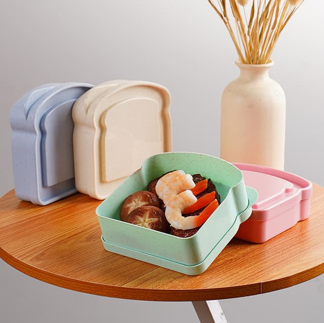 Eco Wheat Straw Lunch Box for On-the-Go Meals — View 3