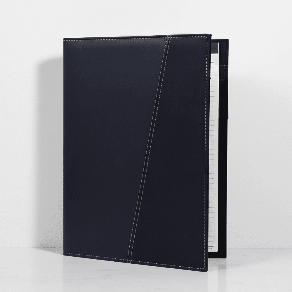 Classic A4 PU Leather Conference Folder with Notepad — View 1