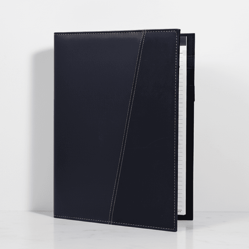 Classic A4 PU Leather Conference Folder with Notepad — View 1